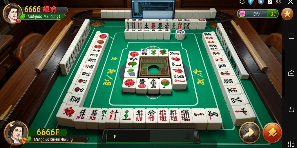 Screenshot gameplay 666F menampilkan tantangan Mahjong yang menarik.