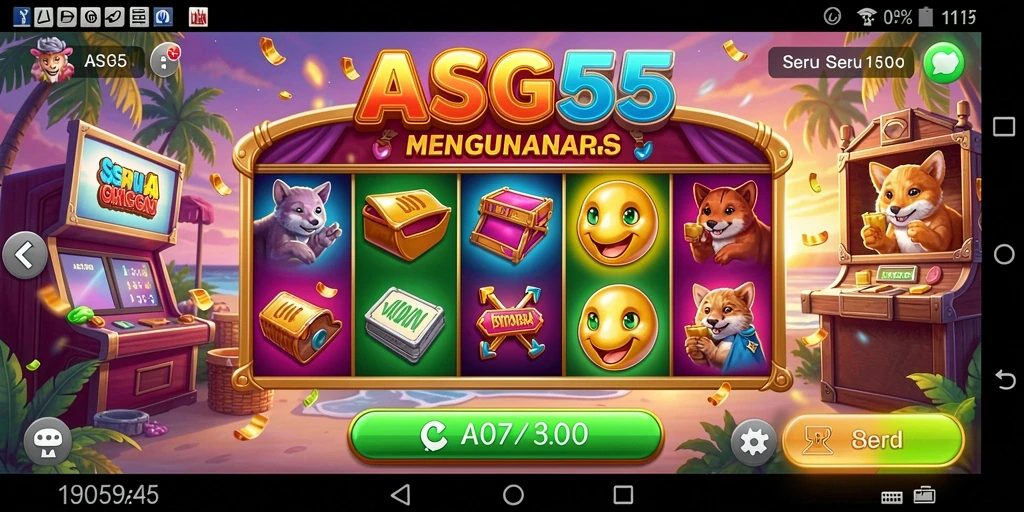 Tampilan screenshot utama ASG55 dengan gameplay Slot yang menarik.