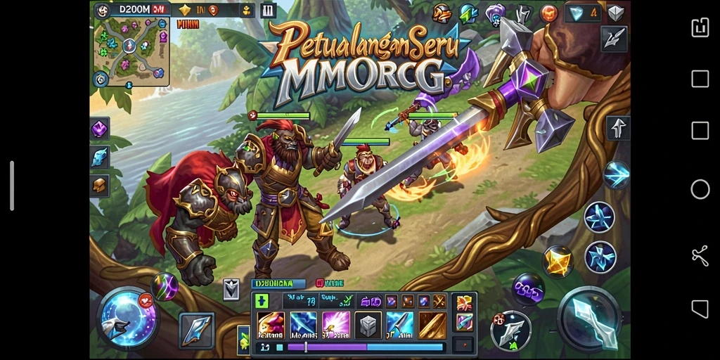 Tampilan layar permainan D200M yang menarik dalam dunia MMORPG.