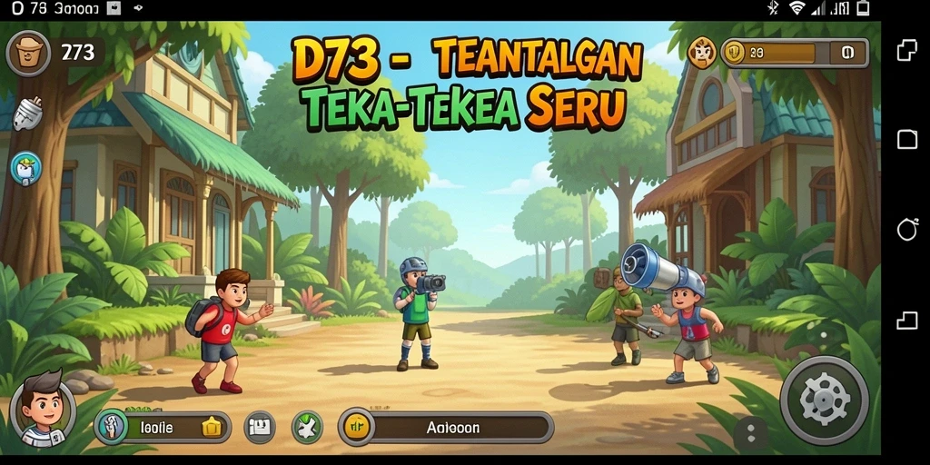 Tampilan gameplay D73 yang menarik dan penuh tantangan teka-teki.