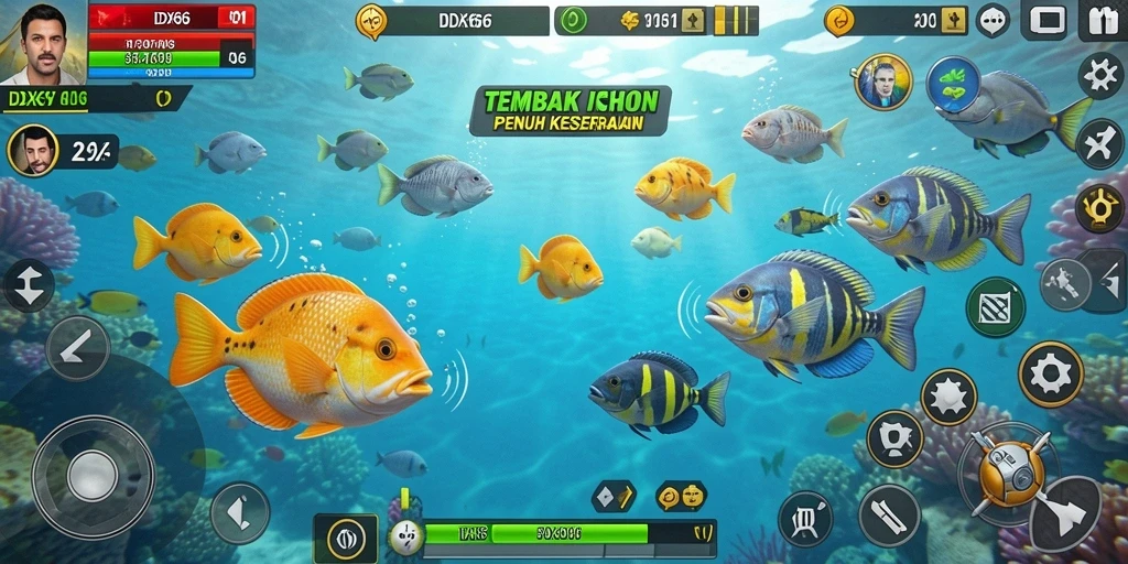 Gameplay seru Tembak Ikan dengan grafis yang menawan.