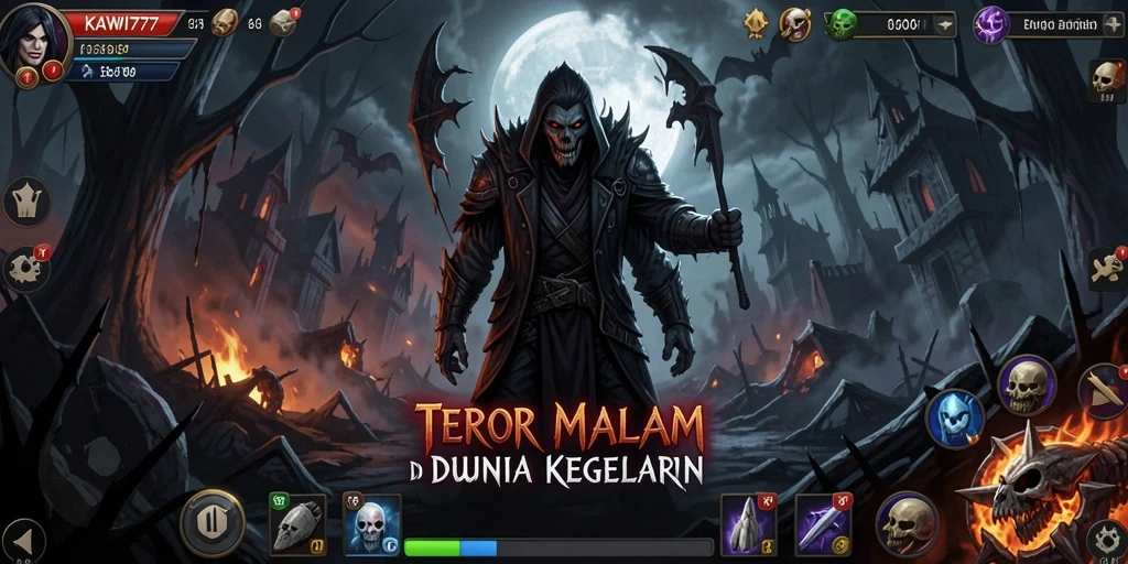 Tampilan gameplay seram KAWI777 yang menegangkan.