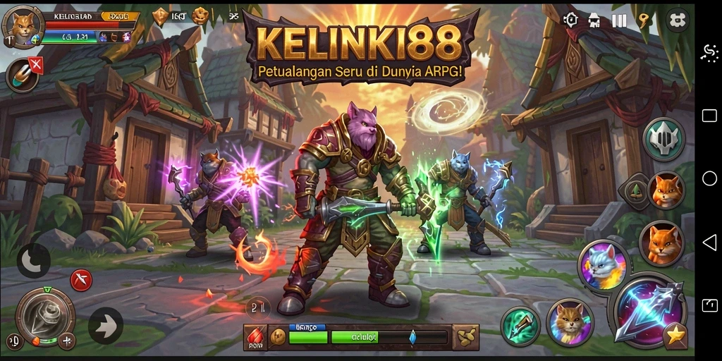 Tangkapan layar KELINCI88 menampilkan aksi seru dalam pertarungan ARPG.