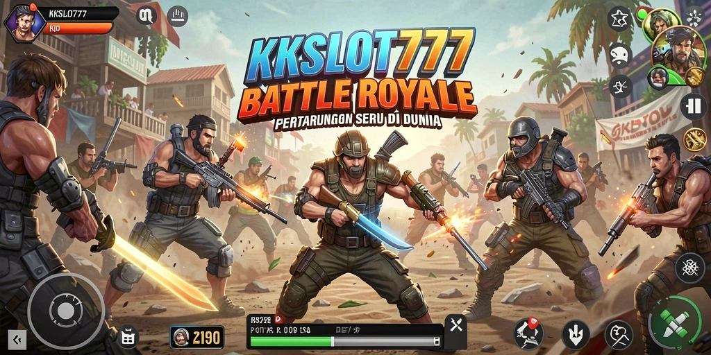 Gameplay KKSLOT777 yang mengasyikkan dalam mode Battle Royale.