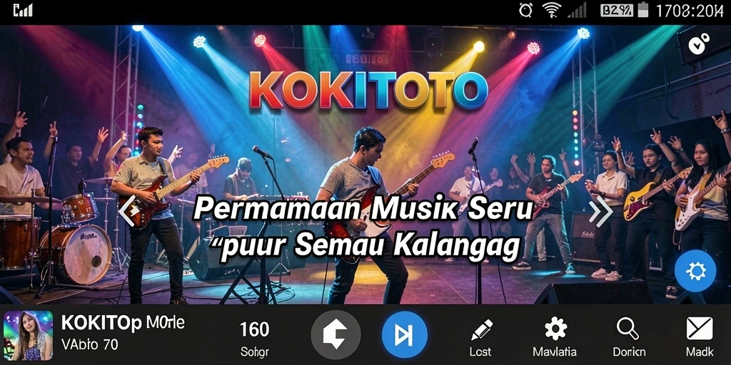 Tampilan menarik dari gameplay musik KOKITOTO yang seru.