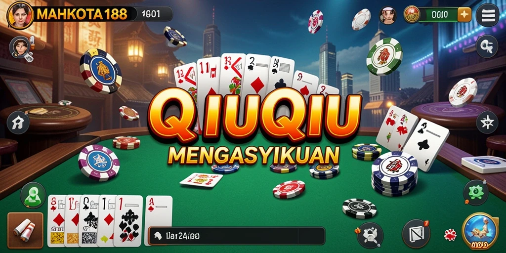 Tampilan gameplay seru dalam QiuQiu di MAHKOTA188.