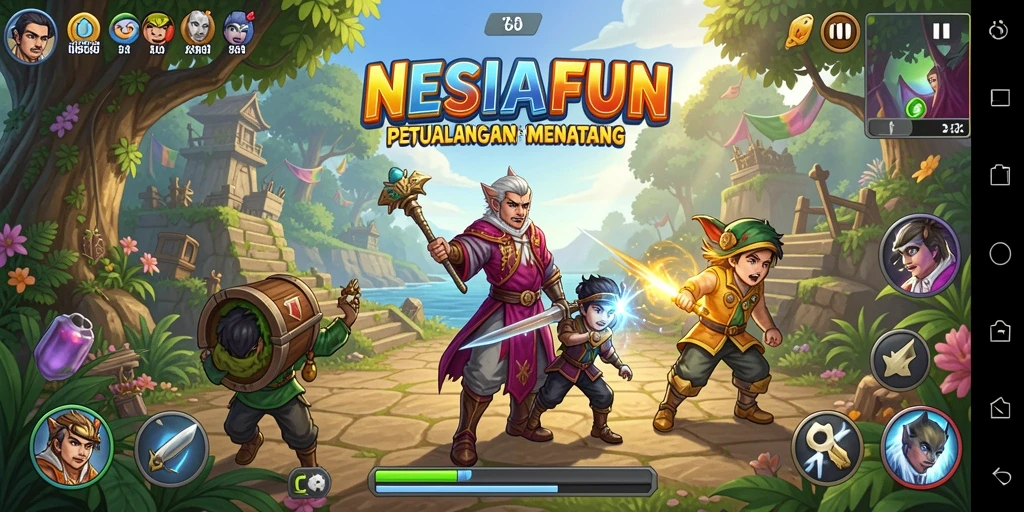 Tangkapan layar gameplay <strong>NESIAFUN</strong> yang menampilkan dunia petualangan yang menakjubkan.