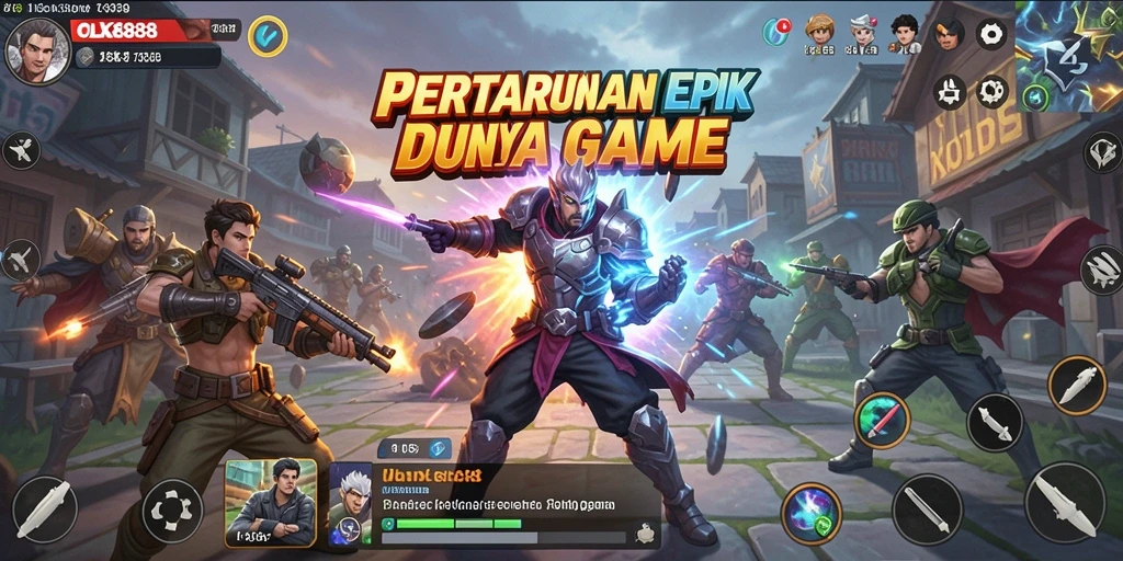 Gameplay seru dari OLX888 dengan pertarungan epik antar karakter.