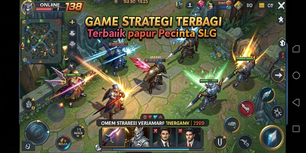 Screenshot utama ONLINE138 menampilkan pertempuran epik dalam game SLG.