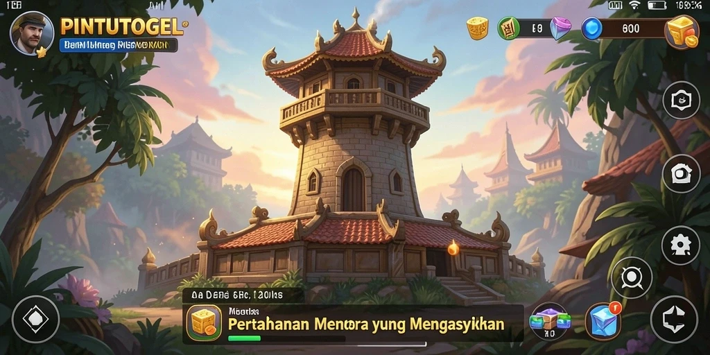 Gameplay seru PINTUTOGEL dengan strategi menara pertahanan.
