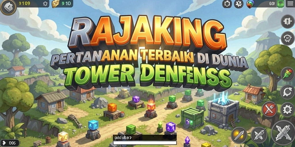 Tampilan gameplay seru dari RAJAKING di Tower Defense.