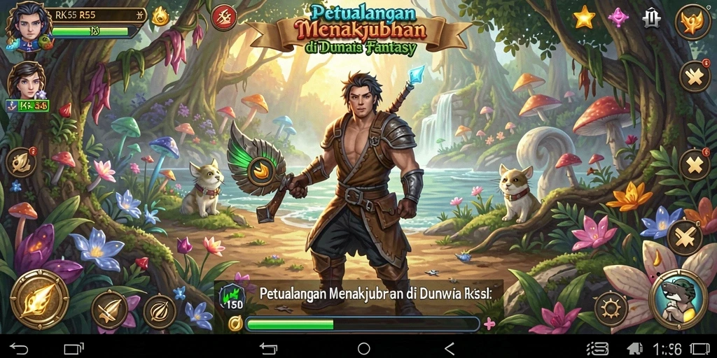 Screenshot dari gameplay RK55 yang mendebarkan di dunia petualangan.