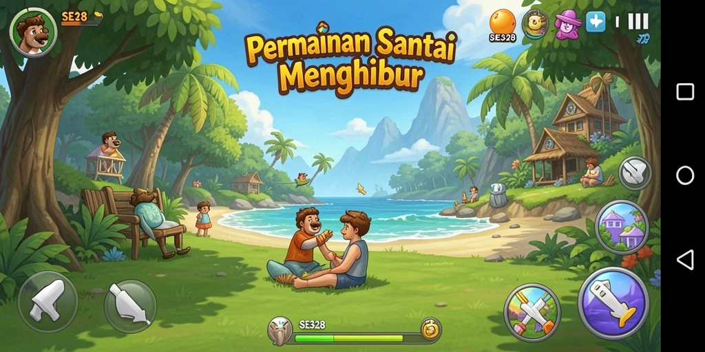 Screenshot utama SE328 menampilkan gameplay santai dan seru.