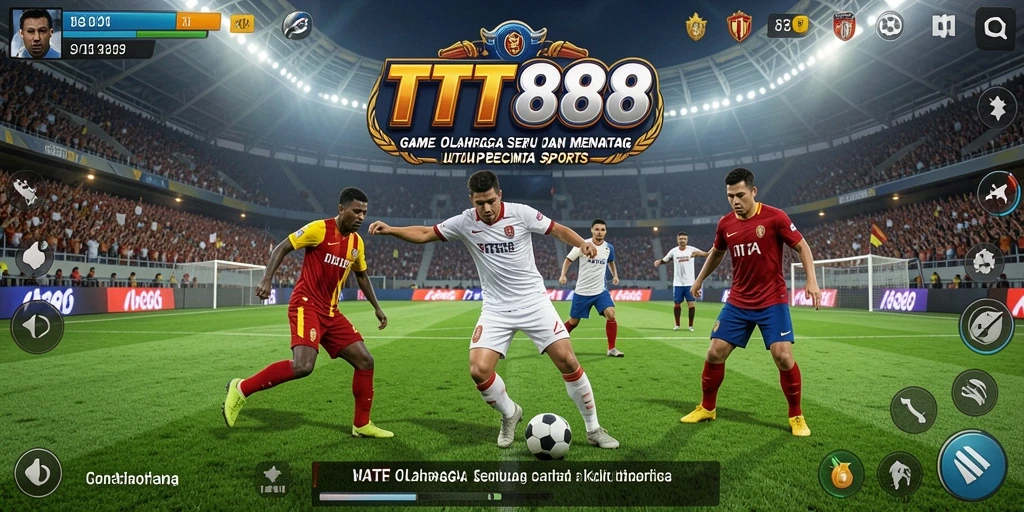 Screenshot TTT888 menunjukkan aksi seru dalam pertandingan olahraga.